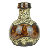 Mid century vase duemler & breiden wgp fat lava squiggle pattern shades of brown and beige 1960s