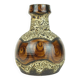 Vase du milieu du siècle duemler & breiden wgp fat lava motif en zigzag nuances de marron et beige années 1960