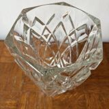 Cut glass transparent vase