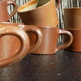 Set of 8 stoneware coffee cups