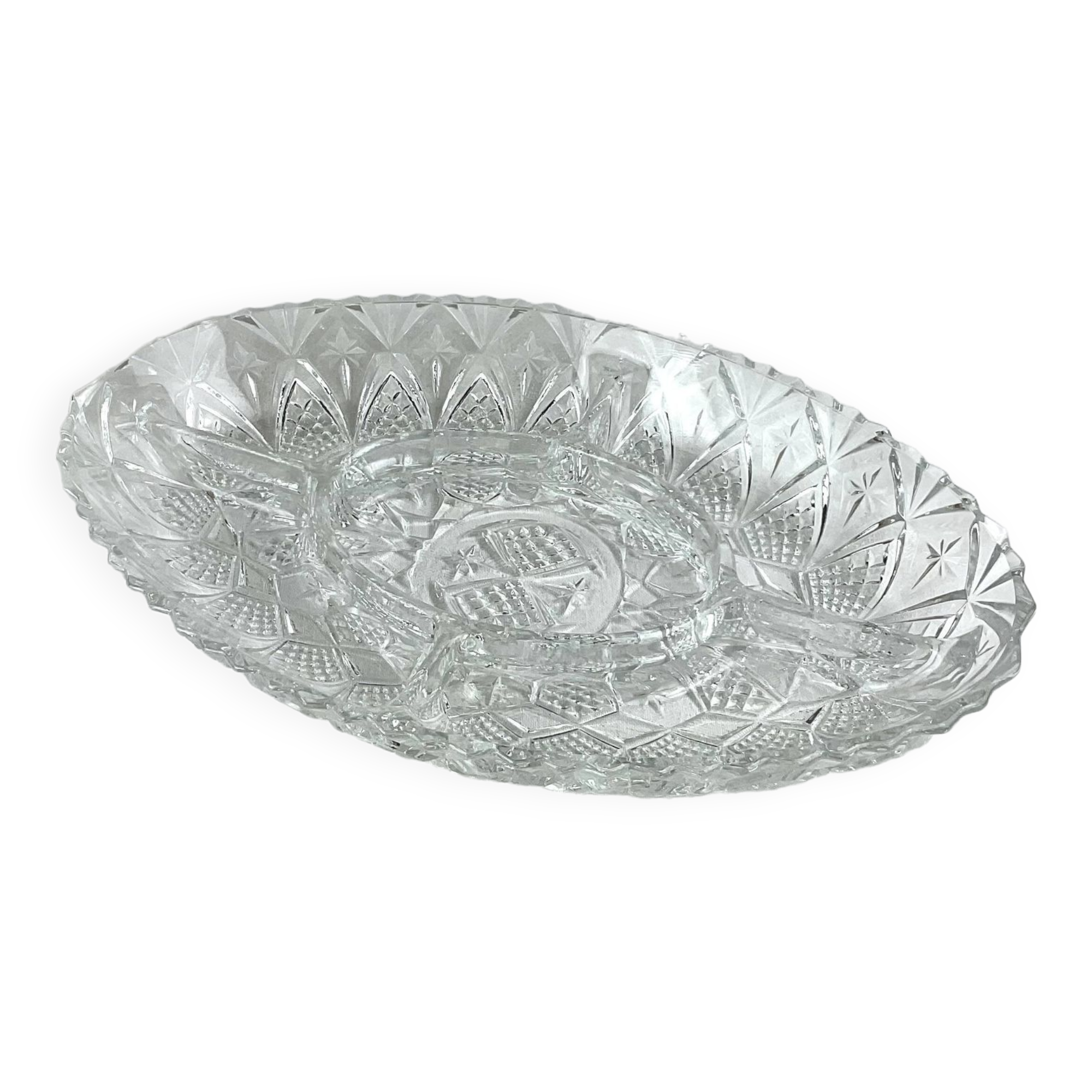Oval dish with vintage compartments