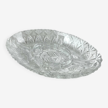 Oval dish with vintage compartments