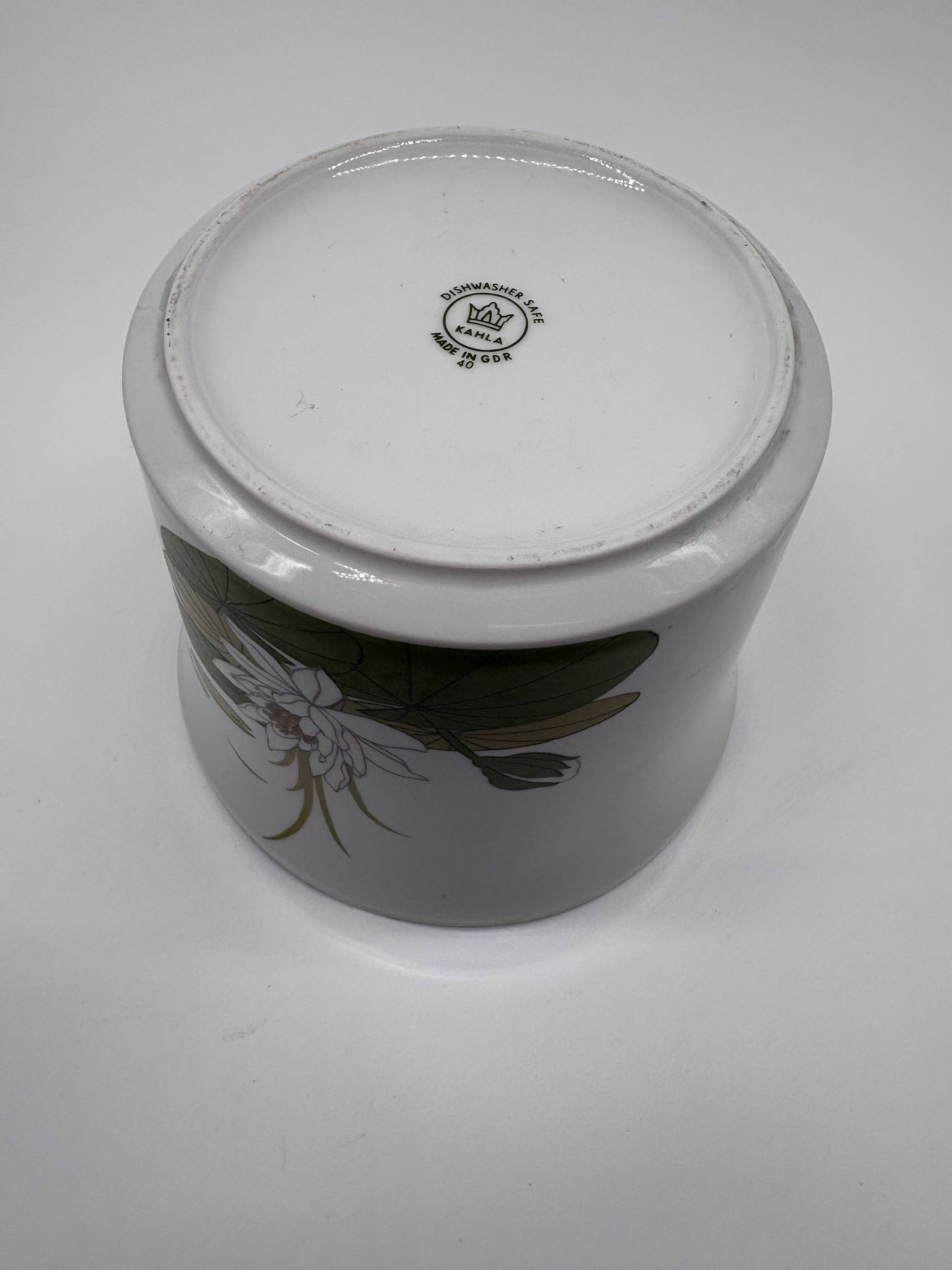 Vintage Cache Pot Kahla Porcelain RDA Nénuphar East Germany