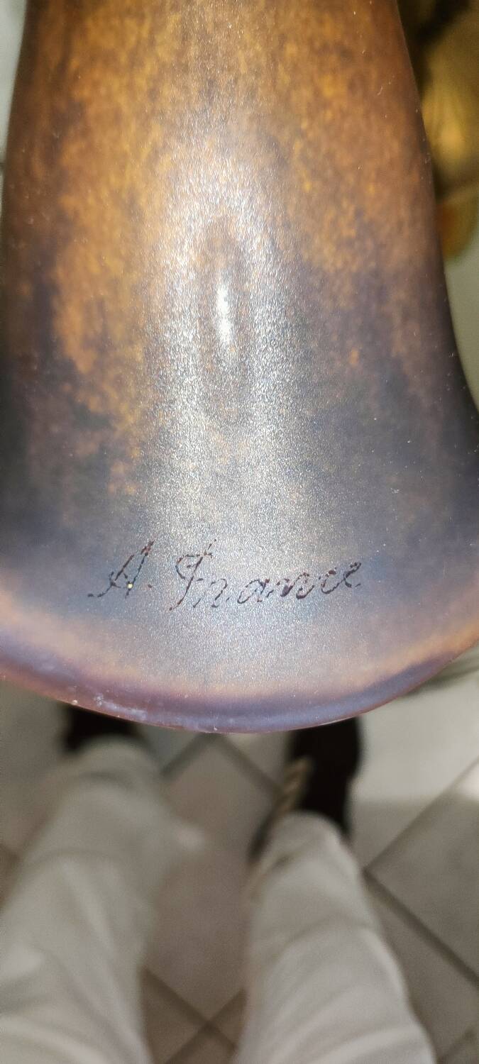 Two art nouveau style tulip lamps signed art de France
