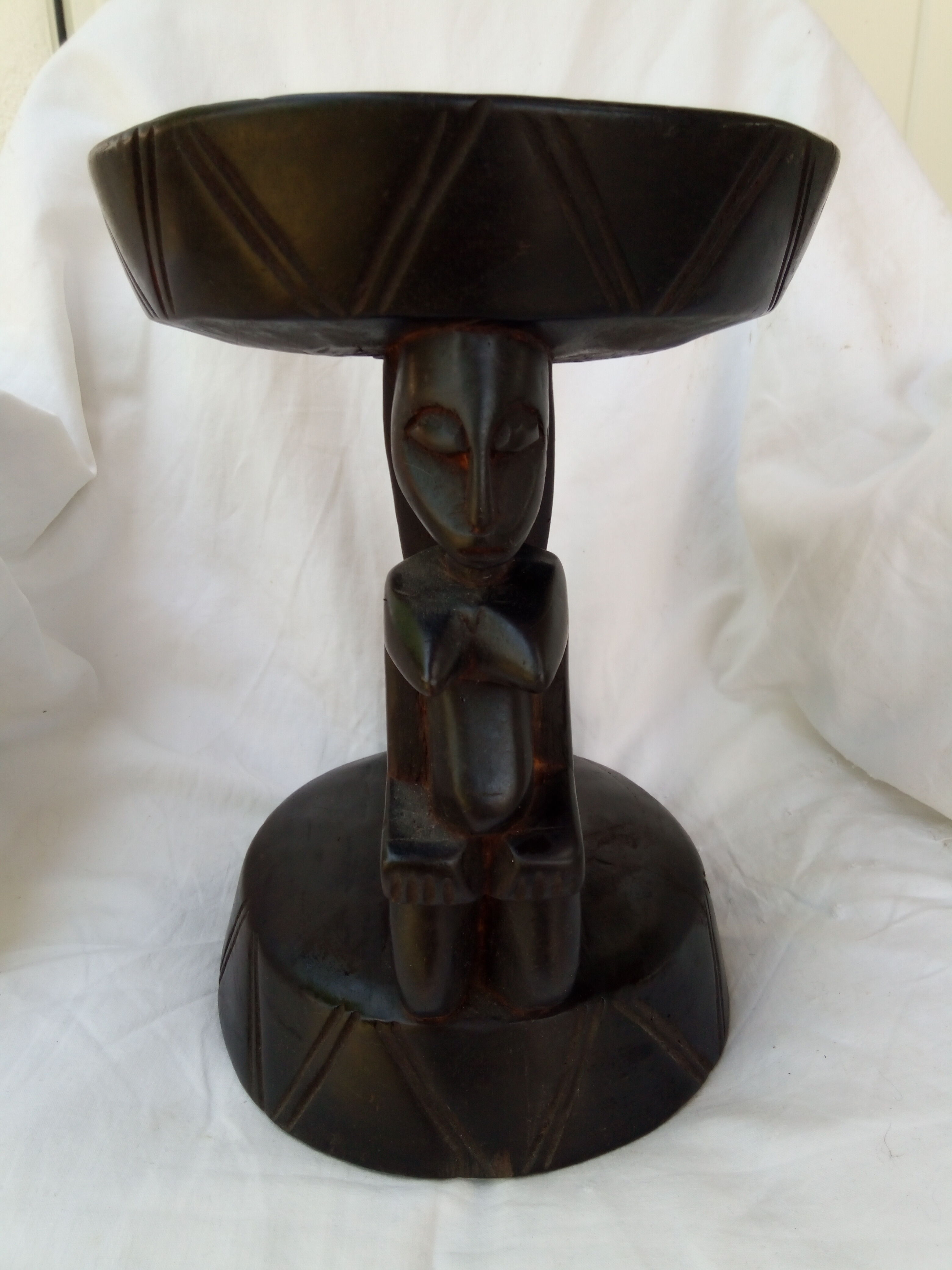 Ancient African carved wooden stool