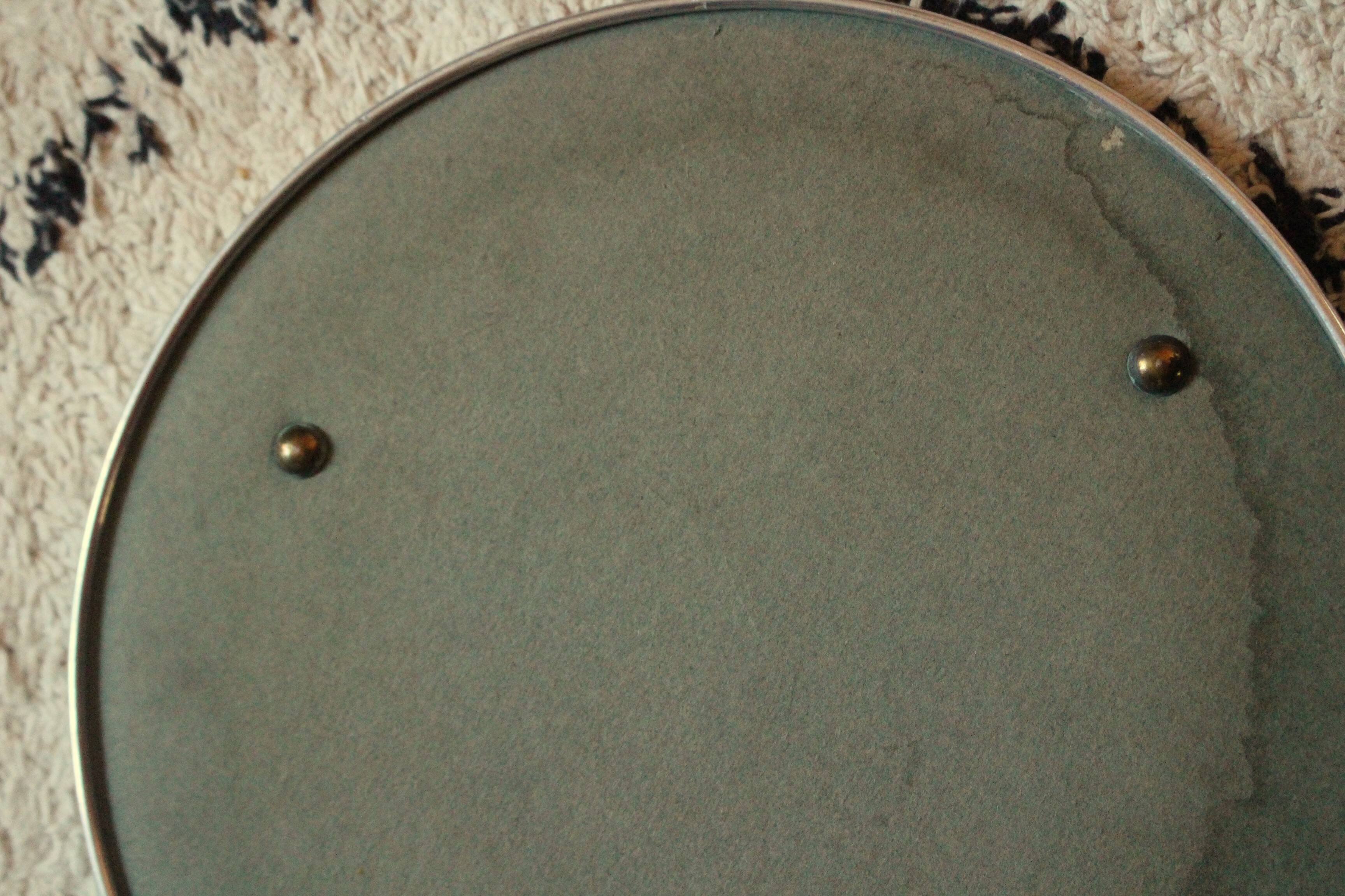 Plateau miroir rond en métal