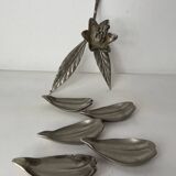 Silver pewter flower ashtray