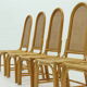 Set of 6 bamboo and webbing dining chairs 1970s