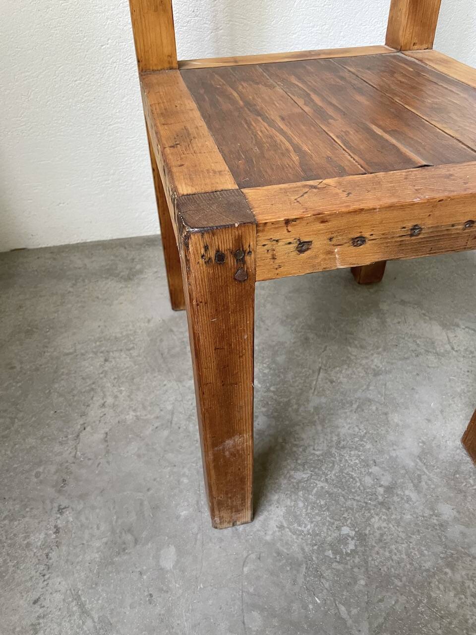 Brutalist pine chair