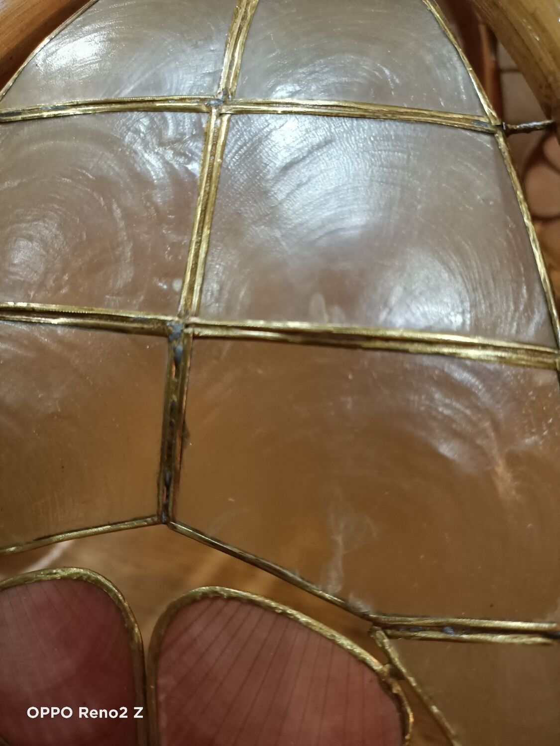 Suspension nacre et bambou