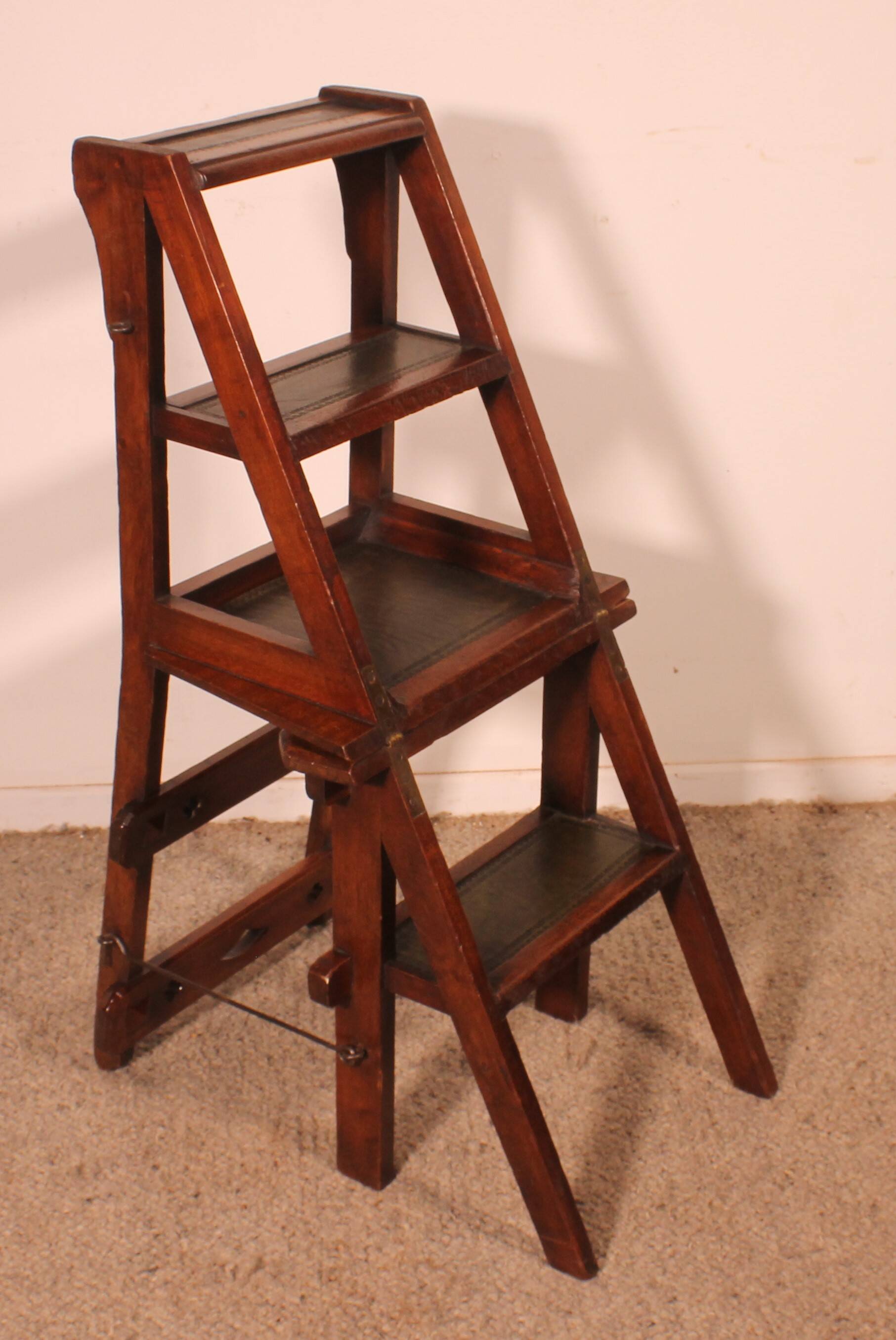 Transformable Library Step Stool into Chair - 19th Century
