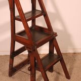 Transformable Library Step Stool into Chair - 19th Century