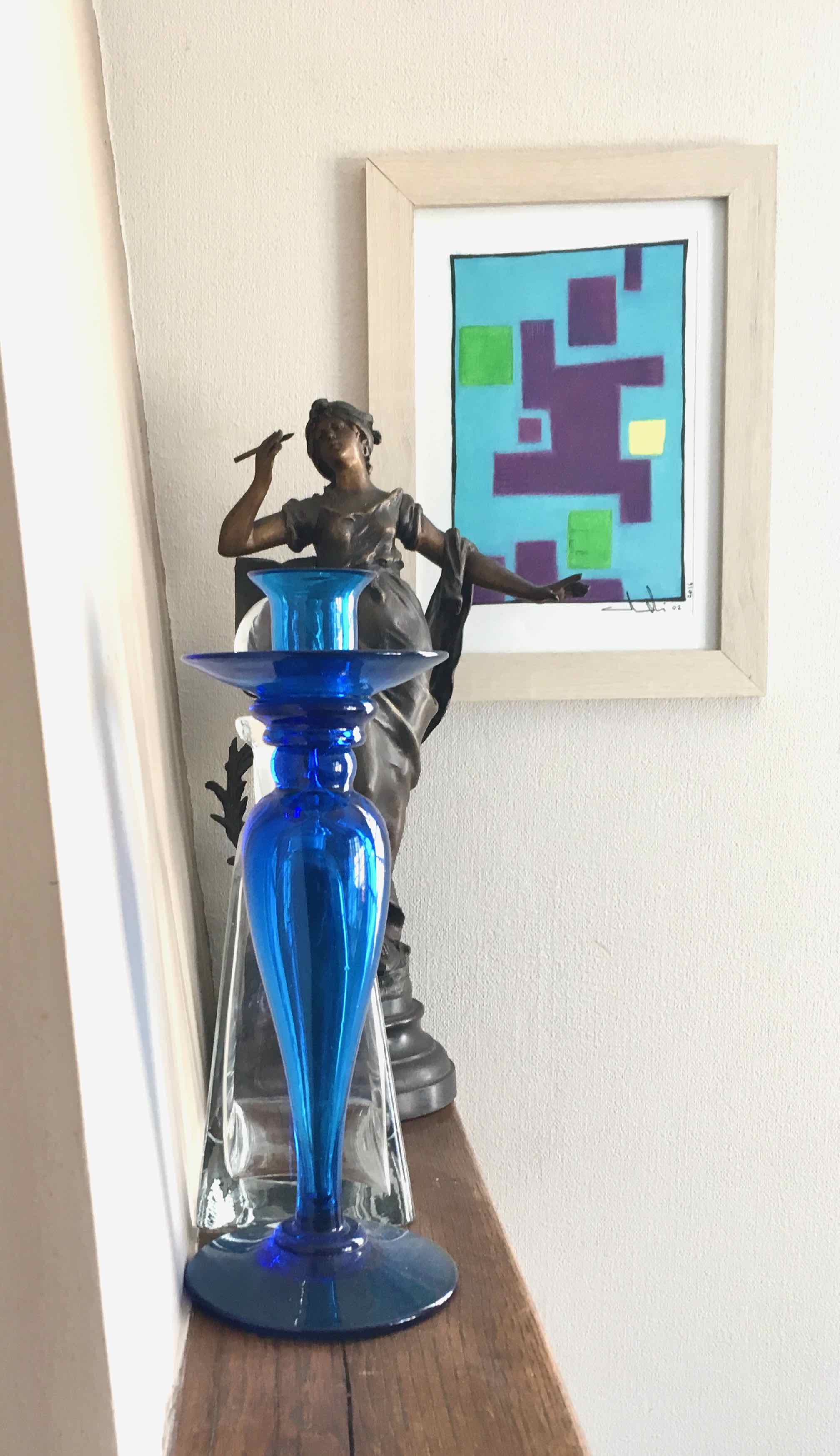 Turquoise blue candle holder