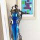 Turquoise blue candle holder