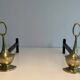 Paire de Chenets en Bronze Néoclassiques en Forme de Lampes Antiques à Anne
