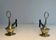 Pair of Neoclassical Bronze Chenets in the Form of Antique Lamps with Handles
