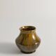 Scandinavian Modern Black and Olive Glazed Ceramic Vase Nittsjö Keramik, 1960s