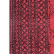 Red Burgundy Wool Handmade Afghan Rug, Large Geometric Carpet 164 x 237 cm