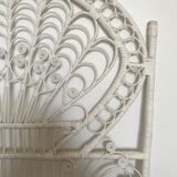 Peacock rattan headboard one person
