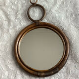 Old rattan "sun" mirror - vintage