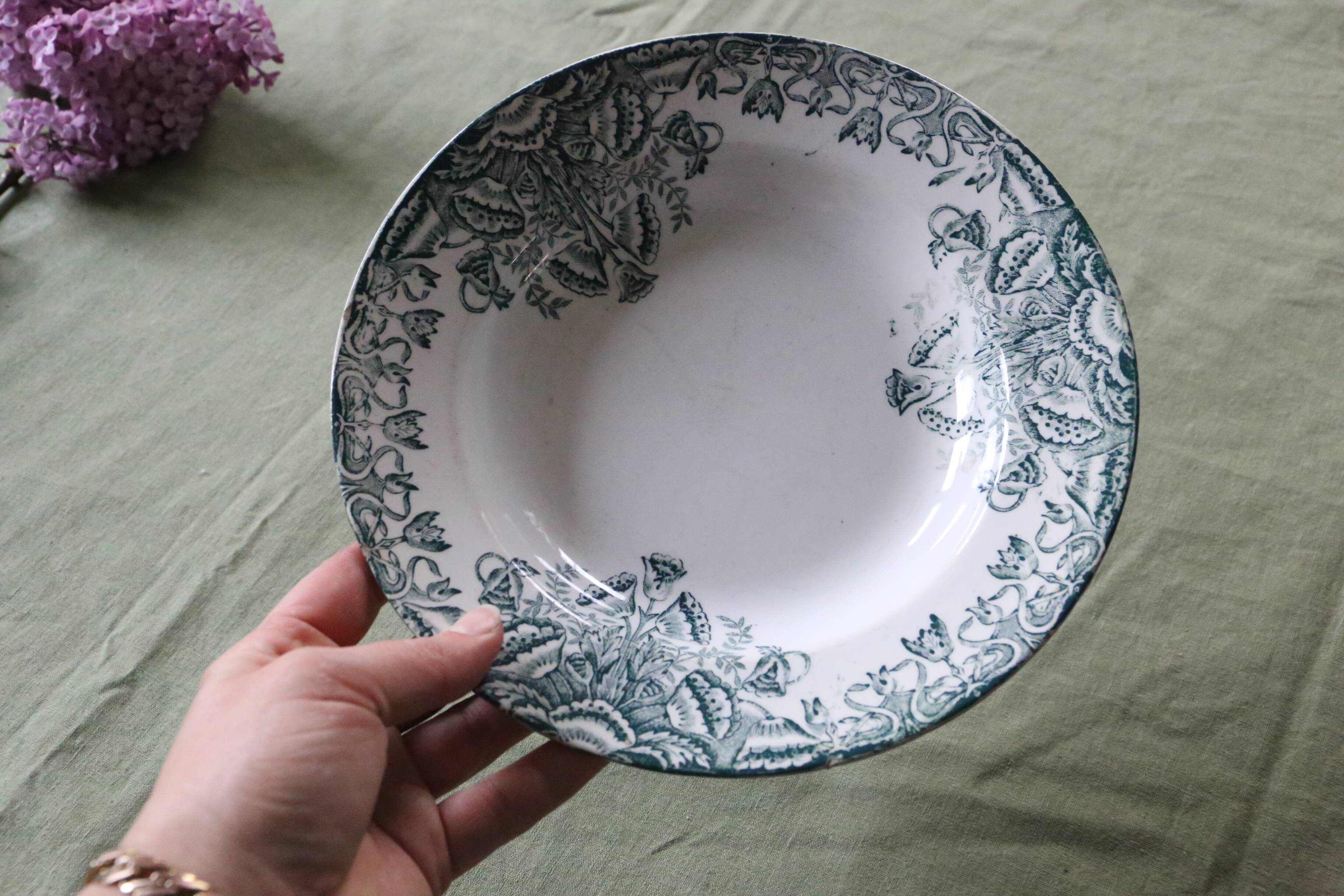 Lebacqz & M. Bouchard ironstone deep plate FLORAL model