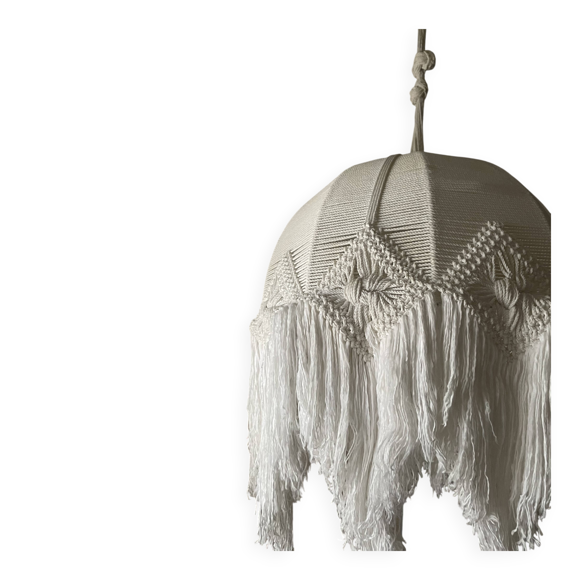 Macramé hanging lamp