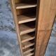 Antique French workshop cabinet in pine with compartments.