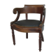 Fauteuil de bureau bois et cuir