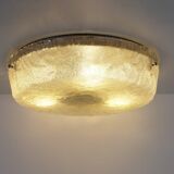 Large glass and polished metal glass flush mount lights by Sische, Germany