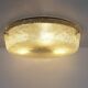 Large glass and polished metal glass flush mount lights by Sische, Germany