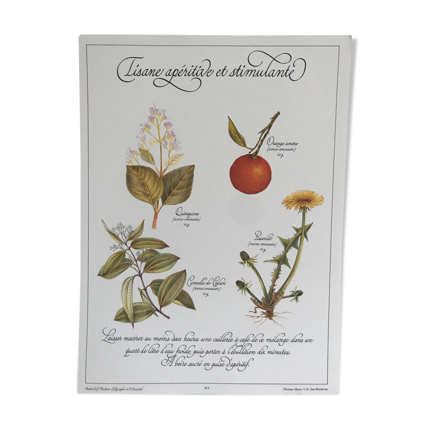 Vintage botanical plank