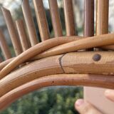 Vintage rattan sun mirror