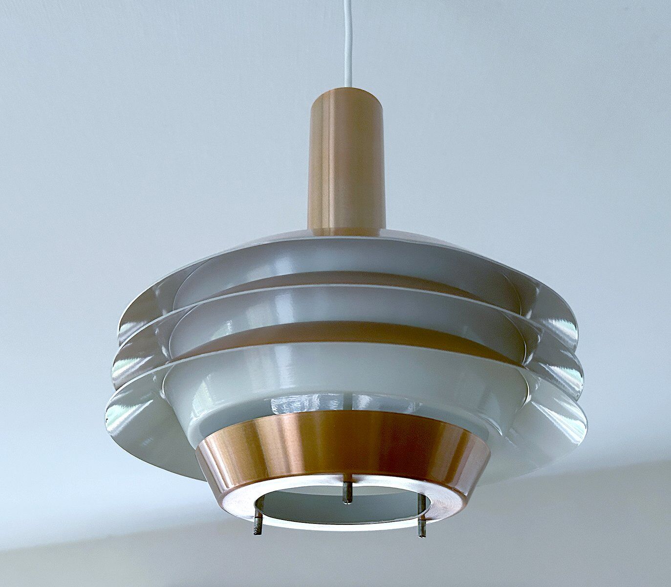 Mid-century modern Danish copper pendant light, 1970s