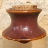 Set of 3 two-tone stoneware pots