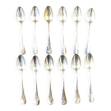 Box of twelve teaspoons in silver metal