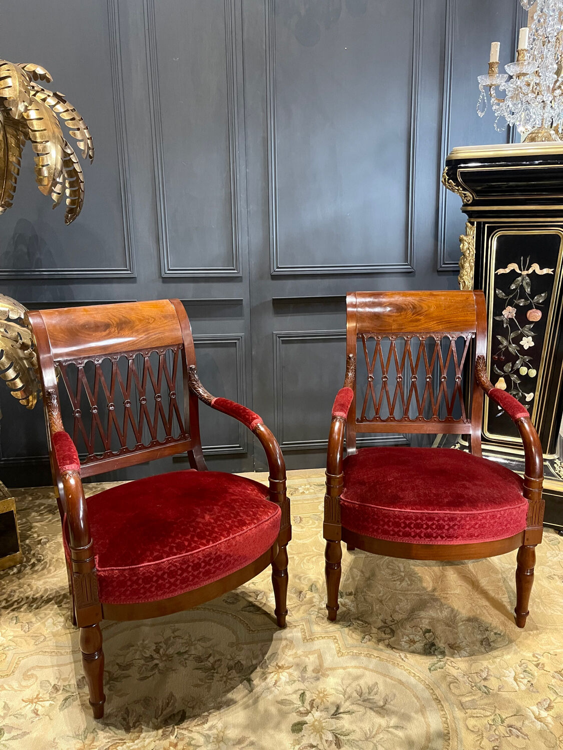 Pair of empire period armchairs