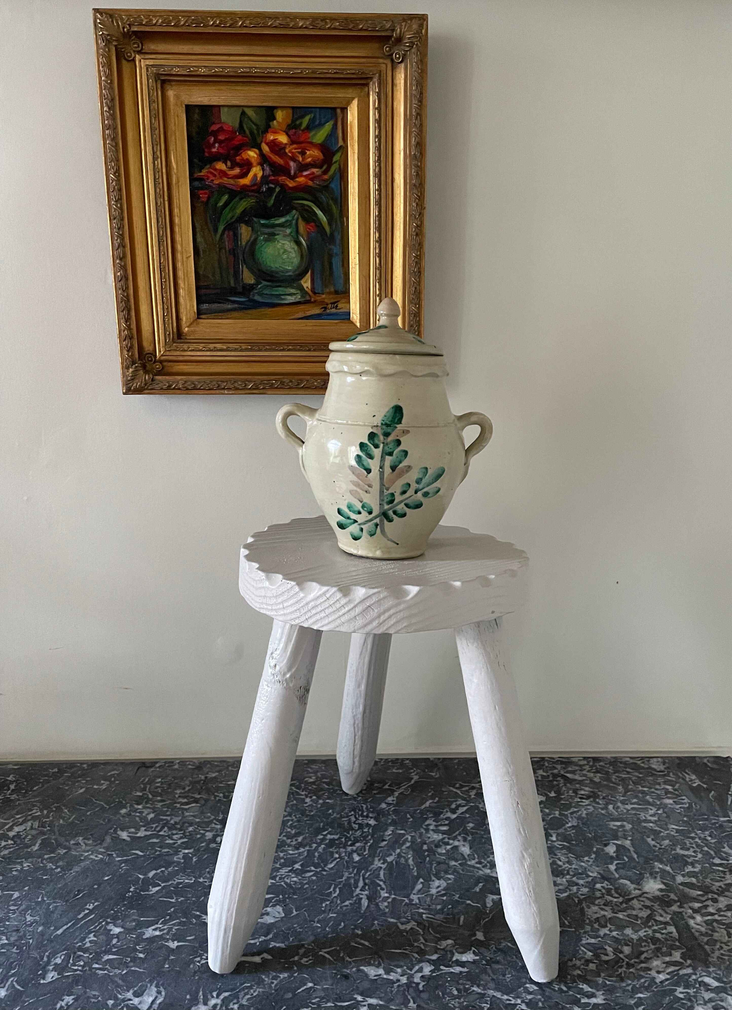 Painted brutalist stool