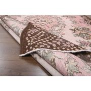 1970s Vintage Turkish Oushak Handmade Wool Cotton Pink Area Rug 173x293