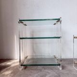 Glass and Plexiglas consoles from the 80s
