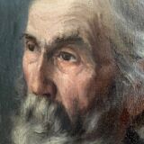 Painting portrait old wise man with beard oil painting