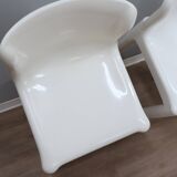 1970s Kartell Model 4875 chair by Carlo Bartoli white color, one piece