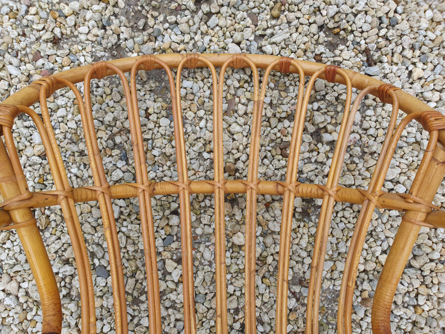 Rattan armchair 70'S