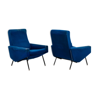 Pair of "Troika" armchairs, Paul Geoffroy design, Airborne editions, 1960s