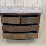Regency period chest of drawers in amaranth and marble top - 18th century