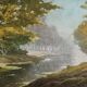 Oil on panel signed by Maurice Leuleu Autumn landscape 104x54 cm framed