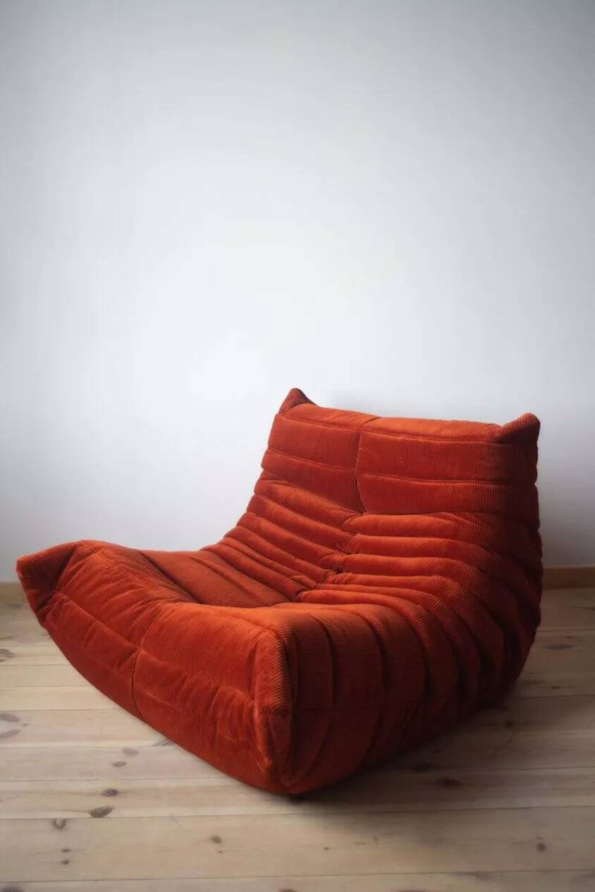 Set of Togo lounge chair and pouf by Michel Ducaroy for Ligne Roset, 1973