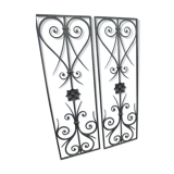 Wrought iron grid pair