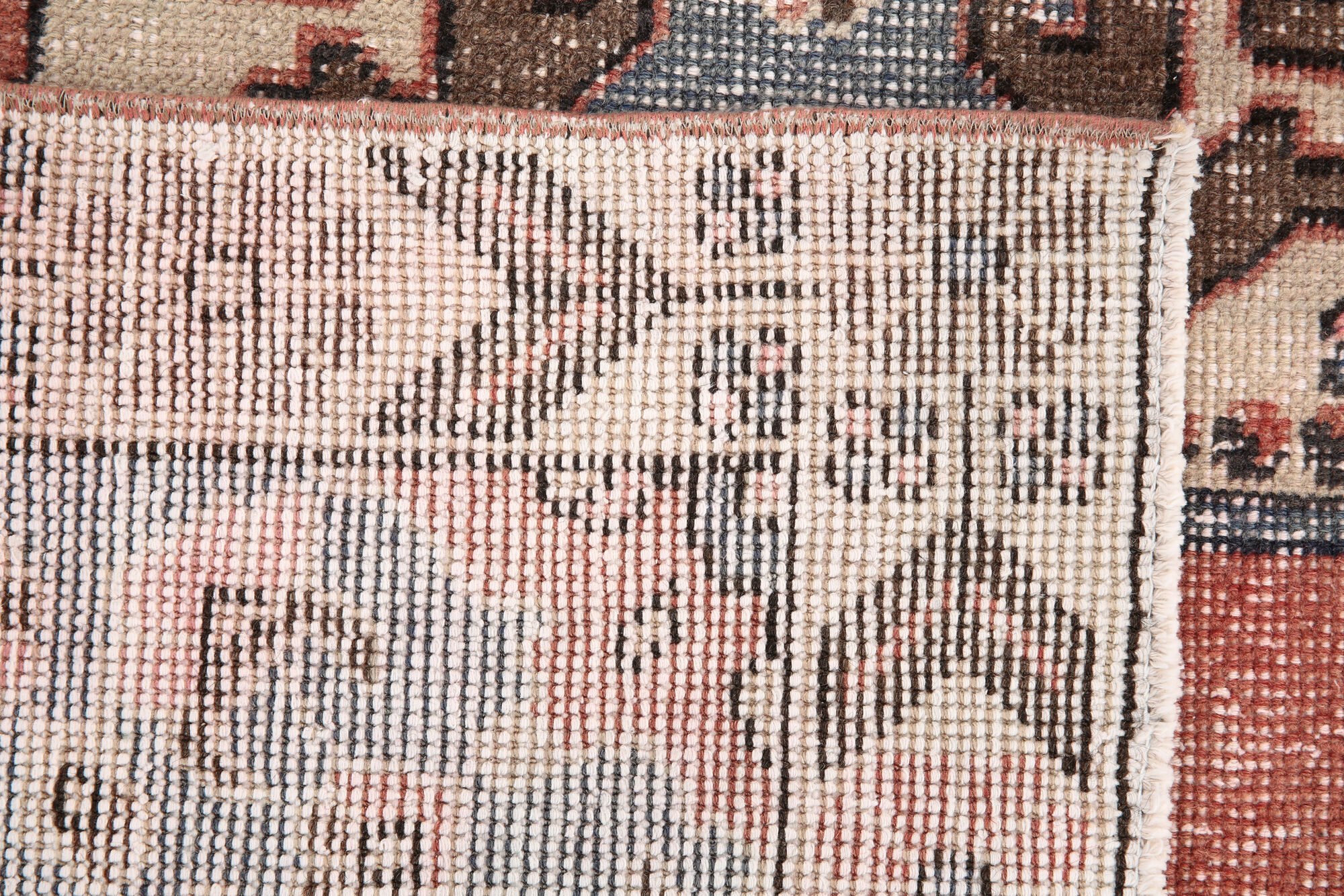 4x7 red & beige vintage rug, 122x207cm