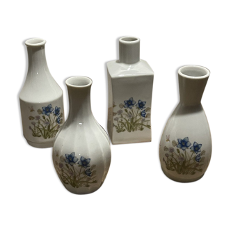 Set de 4 carafes à décor floral