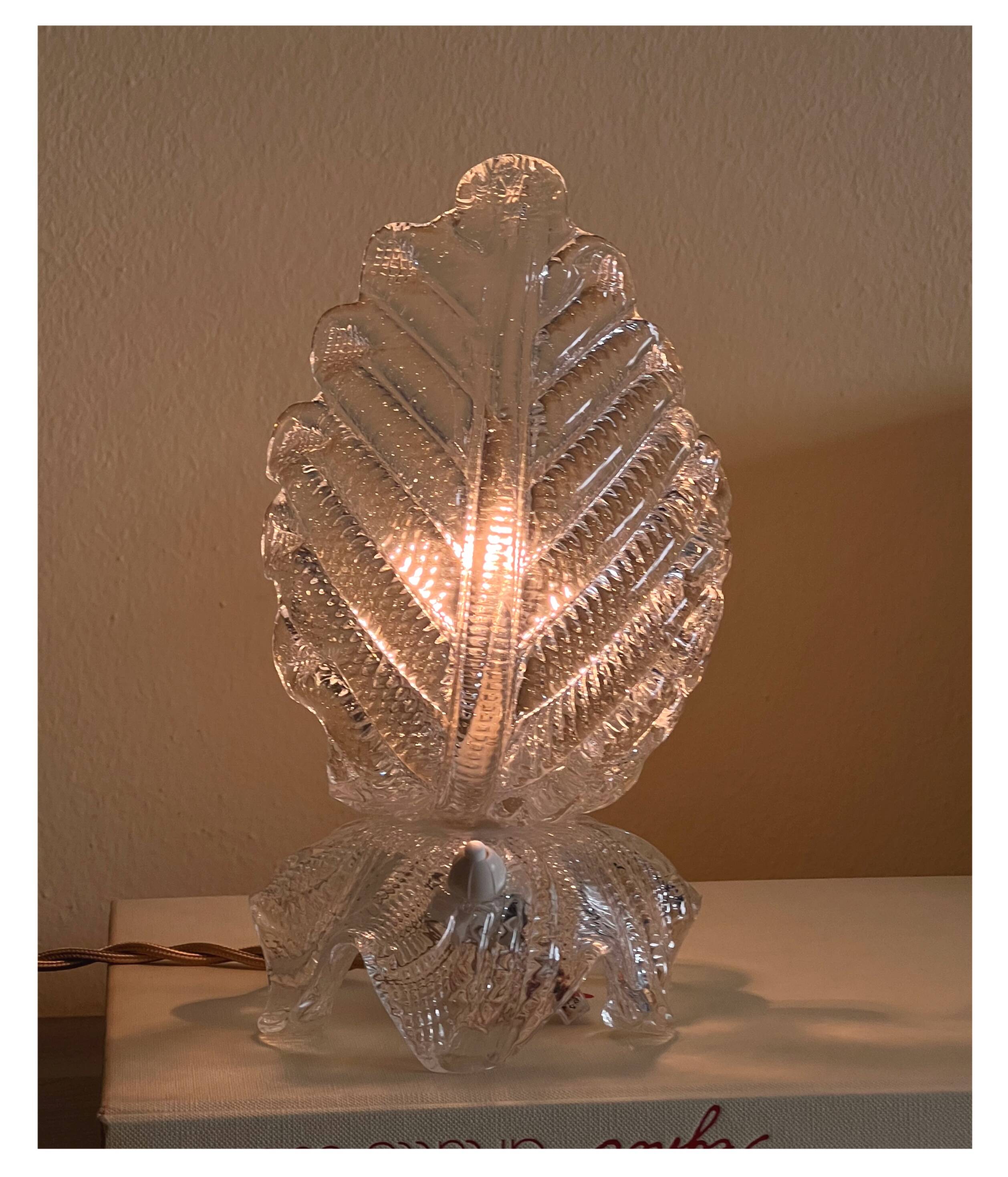Lampe en verre de Murano en forme de feuille